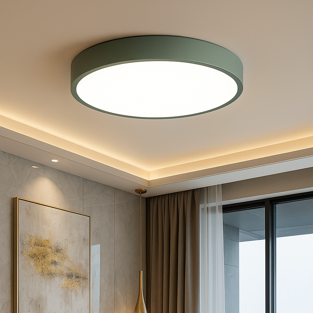Moderne LED plafondlamp rond - roze/grijs - metaal - Ø40cm - energiezuinig