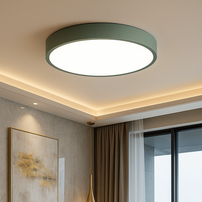 Moderne LED plafondlamp rond - roze/grijs - metaal - Ø40cm - energiezuinig