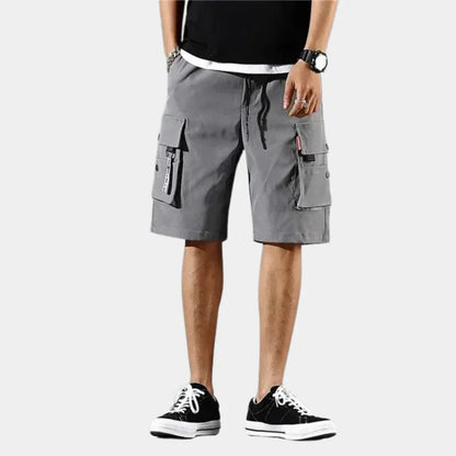 Cargo korte broek heren – Losse pasvorm, katoen, zomer, meerdere zakken – Grijs