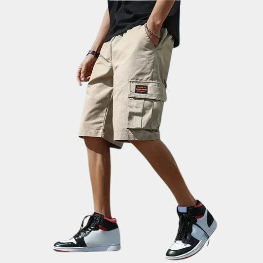 Cargo korte broek heren – Losse pasvorm, katoen, zomer, meerdere zakken – Grijs