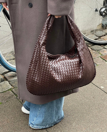 Stijlvolle dames schoudertas – Gevlochten design, ruim en lichtgewicht