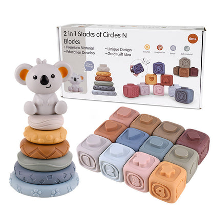 Koala Cubes - Tandvriendelijke toren - Bijtring speelgoed