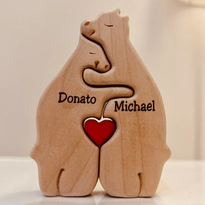 Heartwood Beren Familie – Gepersonaliseerde Houten Beeldjes | Handgemaakt & Uniek Gezinscadeau | Familieherinnering