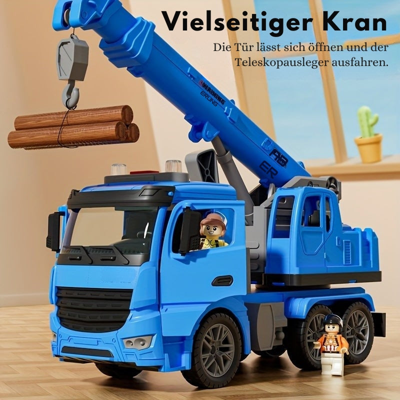 LiftMaster - Crane Truck speelgoed Robuust bouwvoertuig met realistische geluiden en bewegende kraan