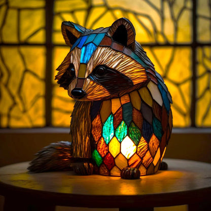 Luxeloom dierenlamp – glas-in-lood sfeerlamp met dierendesign, handgemaakt en warm licht