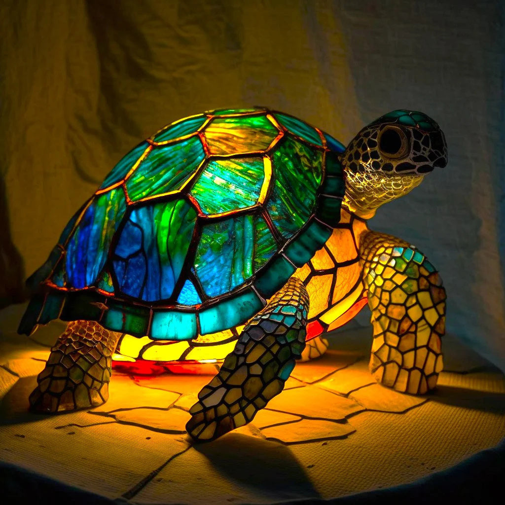 Luxeloom dierenlamp – glas-in-lood sfeerlamp met dierendesign, handgemaakt en warm licht