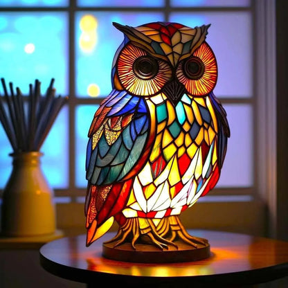 Luxeloom dierenlamp – glas-in-lood sfeerlamp met dierendesign, handgemaakt en warm licht