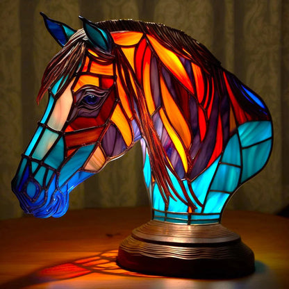 Luxeloom dierenlamp – glas-in-lood sfeerlamp met dierendesign, handgemaakt en warm licht