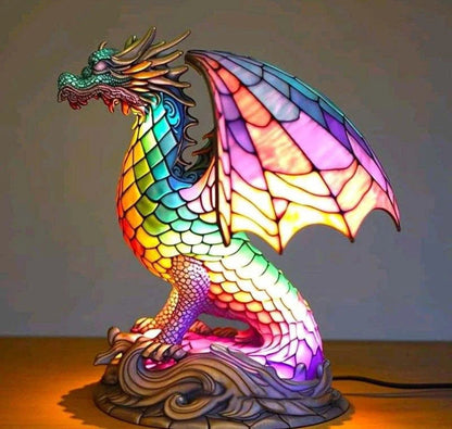 Luxeloom dierenlamp – glas-in-lood sfeerlamp met dierendesign, handgemaakt en warm licht