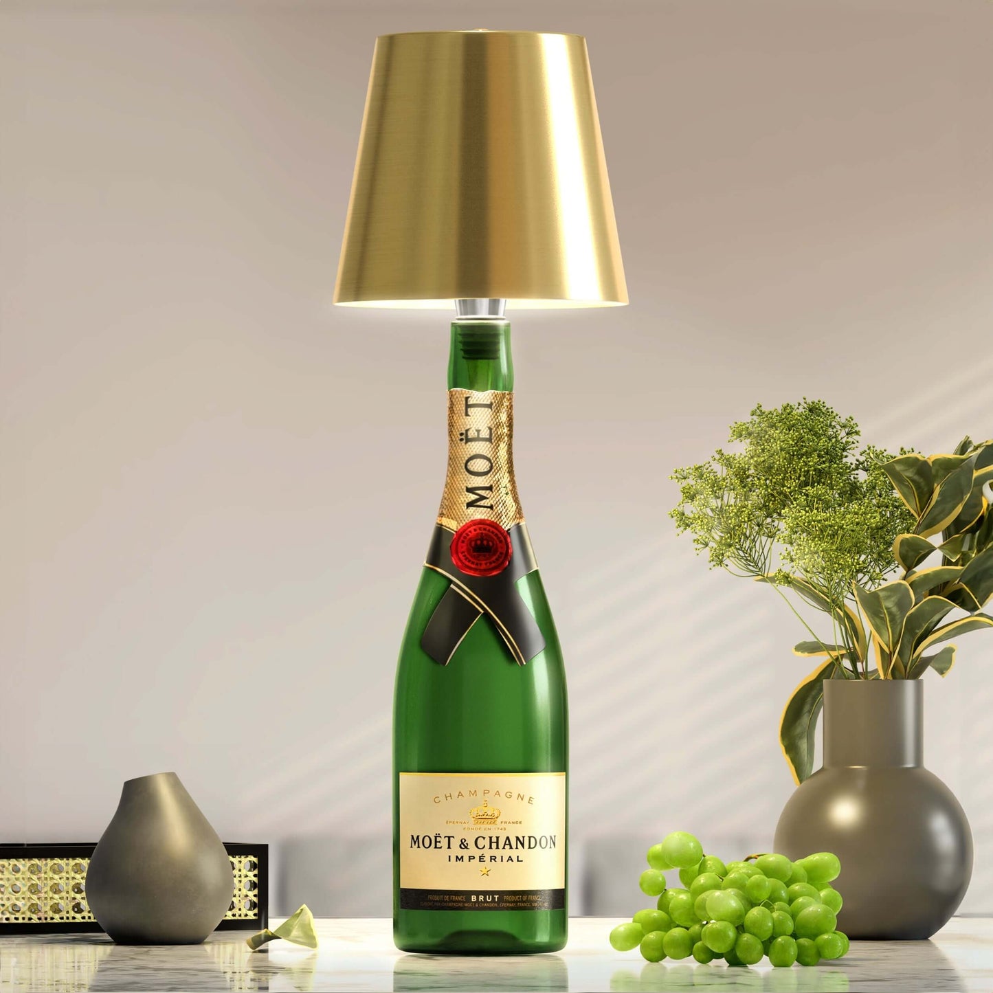 LED flessenlamp – Draadloos, USB-C oplaadbaar, multifunctioneel, wit