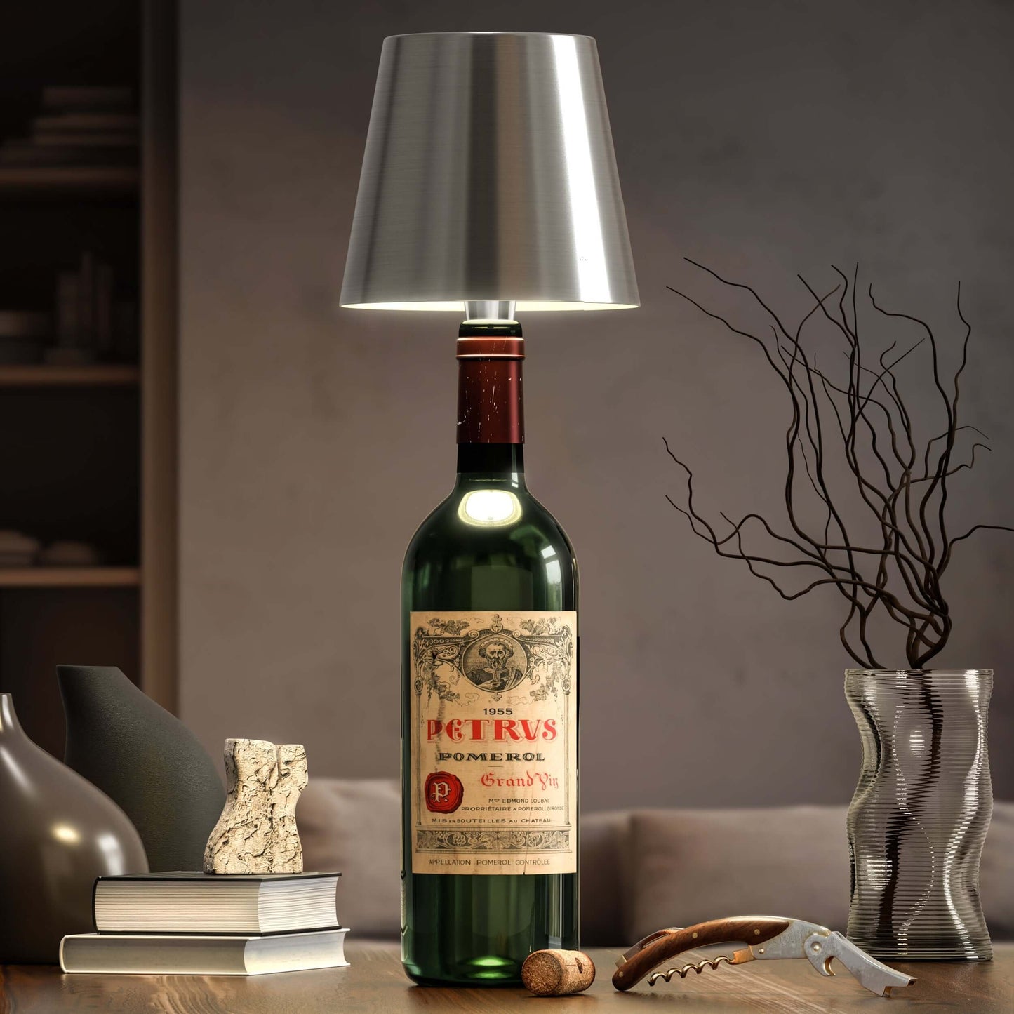 LED flessenlamp – Draadloos, USB-C oplaadbaar, multifunctioneel, wit