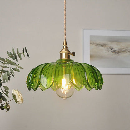 Elegante Glazen Bloem Hanglamp voor Slaapkamer