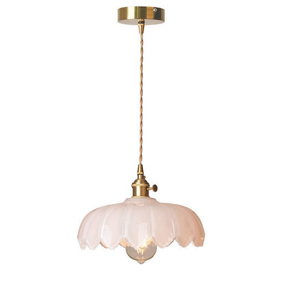 Elegante Glazen Bloem Hanglamp voor Slaapkamer