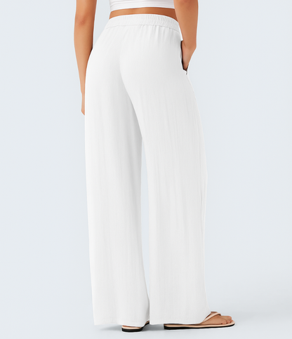 Comfortabele & Luchtige Linnen Broek met Elegante Pijpen