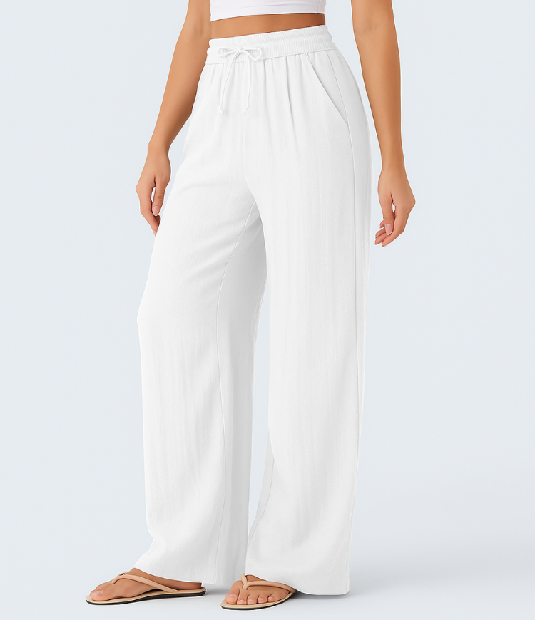 Comfortabele & Luchtige Linnen Broek met Elegante Pijpen