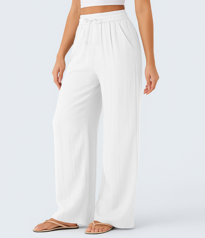 Comfortabele & Luchtige Linnen Broek met Elegante Pijpen