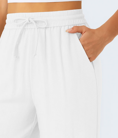 Comfortabele & Luchtige Linnen Broek met Elegante Pijpen
