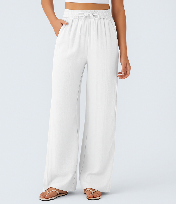 Comfortabele & Luchtige Linnen Broek met Elegante Pijpen