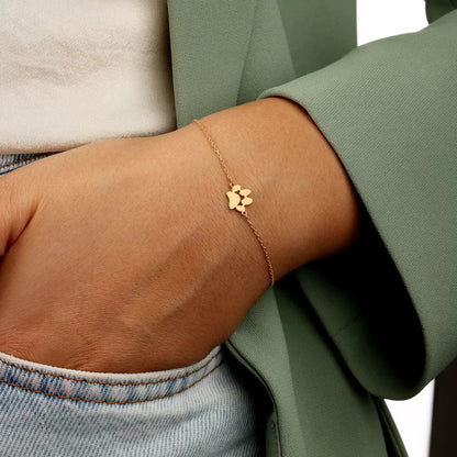 PawLove Armband | Persoonlijke Pootafdruk Armband voor Dierenliefhebbers | Gepersonaliseerd Sieraad in Goud, Zilver & Rosé Goud