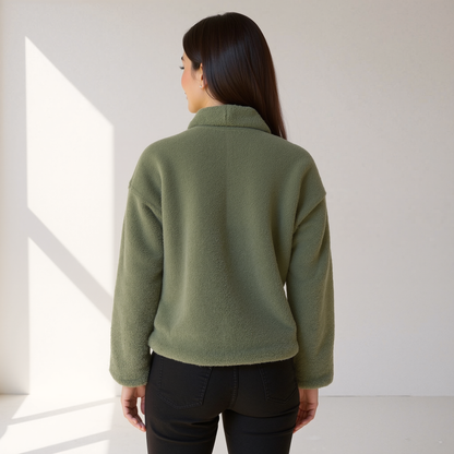 Fleece Vrouwen Herfstjas – Warme & Zachte Jas met Flatterende Pasvorm