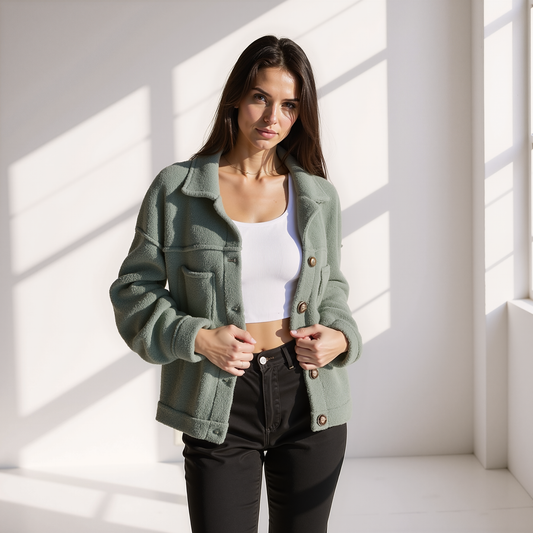 Fleece Vrouwen Herfstjas – Warme & Zachte Jas met Flatterende Pasvorm