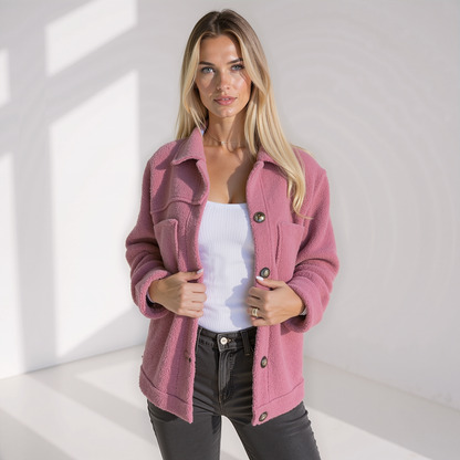 Fleece Vrouwen Herfstjas – Warme & Zachte Jas met Flatterende Pasvorm