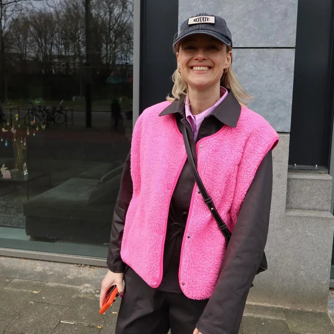 Hannah - Casual Mouwloos Gilet met V-hals Knopen en Zakken
