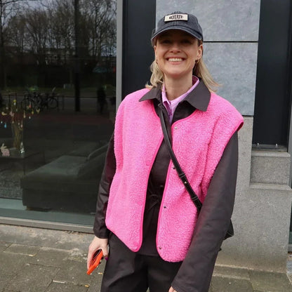 Hannah - Casual Mouwloos Gilet met V-hals Knopen en Zakken