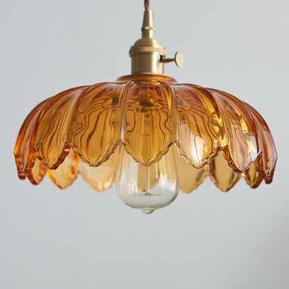 Elegante Glazen Bloem Hanglamp voor Slaapkamer