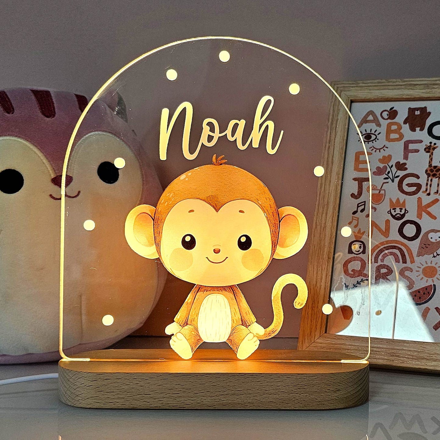 Droomdiertje Nachtlampje met Naam – Gepersonaliseerd Cadeau voor Kinderen