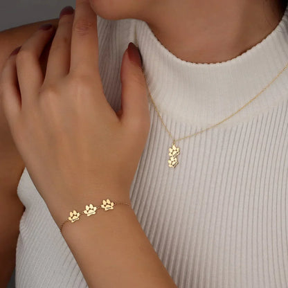 PawLove Armband | Persoonlijke Pootafdruk Armband voor Dierenliefhebbers | Gepersonaliseerd Sieraad in Goud, Zilver & Rosé Goud