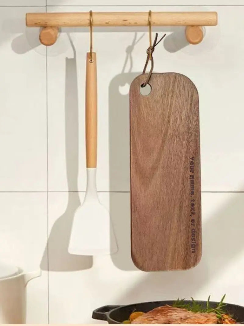 Mini houten snijplank rechthoekig – Personaliseerbaar - Hangbaar serveer- en tapasplankje