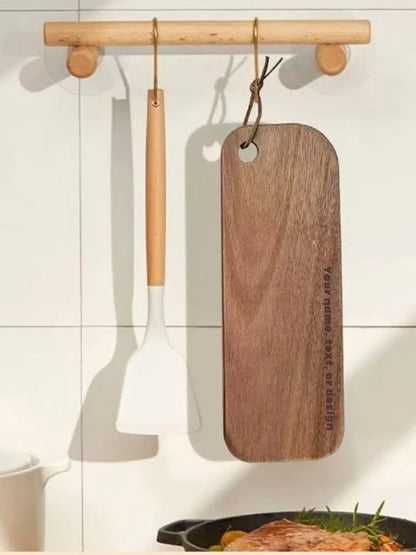 Mini houten snijplank rechthoekig – Personaliseerbaar - Hangbaar serveer- en tapasplankje