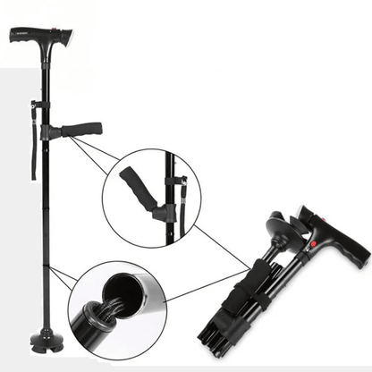 SmartWalk Wandelstok – Opvouwbaar met LED-verlichting