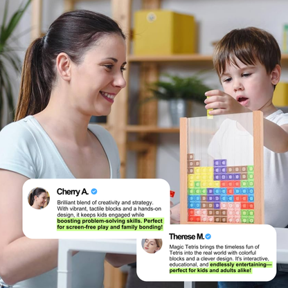 Ecoblock Tetris Board - Houten puzzels voor kinderen en volwassenen - duurzame hersentraining leuk