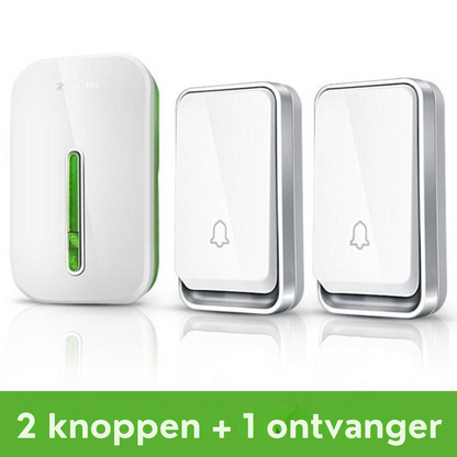 Draadloze Slimme Deurbel Zonder Batterij – Waterdicht, Energieopwekkend & 120m Bereik