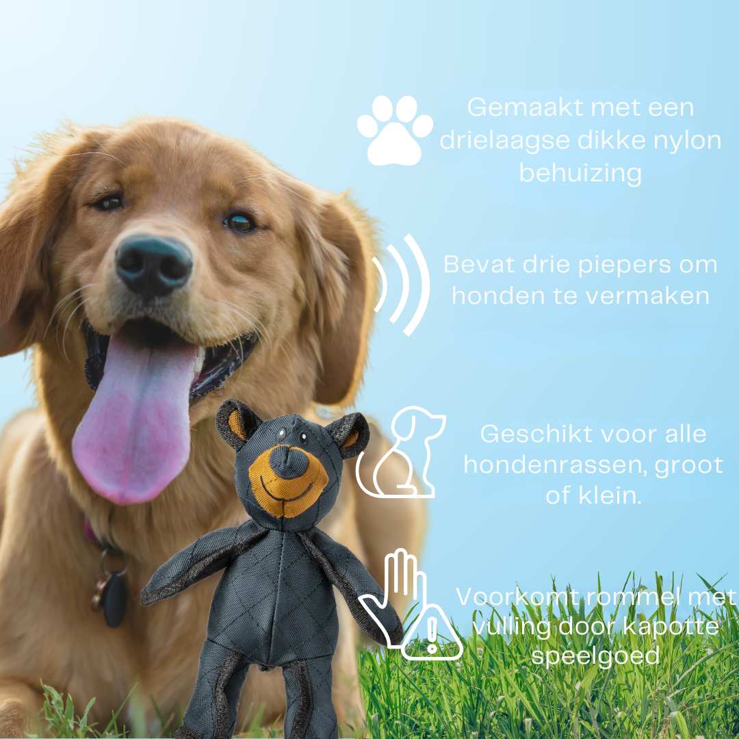 PowerBear Onverwoestbare Kauwspeelbeer – Perfect voor Sterke Honden met Veel Kauwkracht