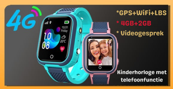KidsGuard Kinder GPS Smartwatch met 4G, SOS-alarm en Videobellen