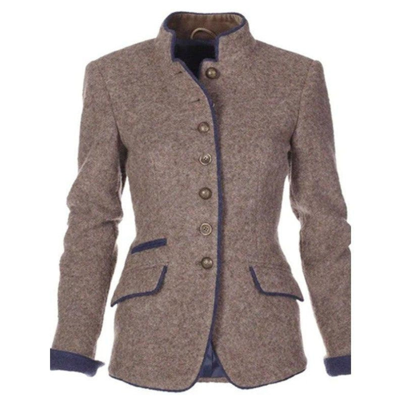 Ava - Casual knopenjack met lange mouwen en zakken