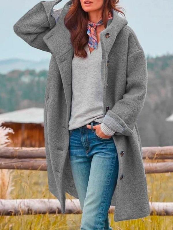 Lange Vrouwen Winterjas – Elegant & Warm – Slanke Pasvorm – Met Zakken – Ideaal voor Herfst & Winter