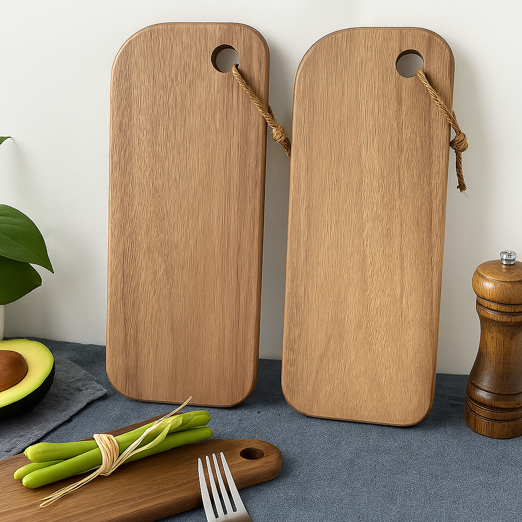 Mini houten snijplank rechthoekig – Personaliseerbaar - Hangbaar serveer- en tapasplankje