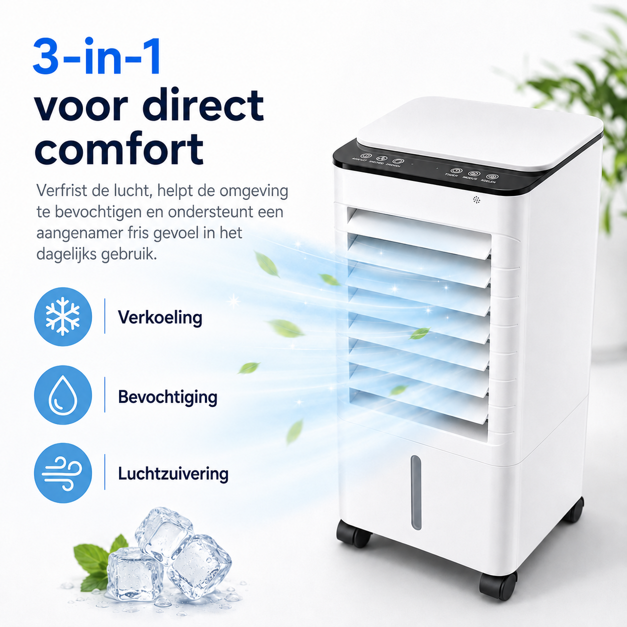 Draagbare Raamloze Aircooler voor Thuis & Kantoor