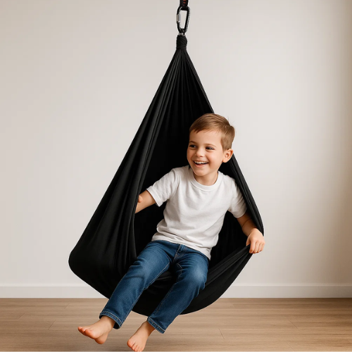 CozyNest Sensorische Therapieschommel van Katoen – Kalmerende Schommel voor Kinderen met Diepe Druk & Balansondersteuning