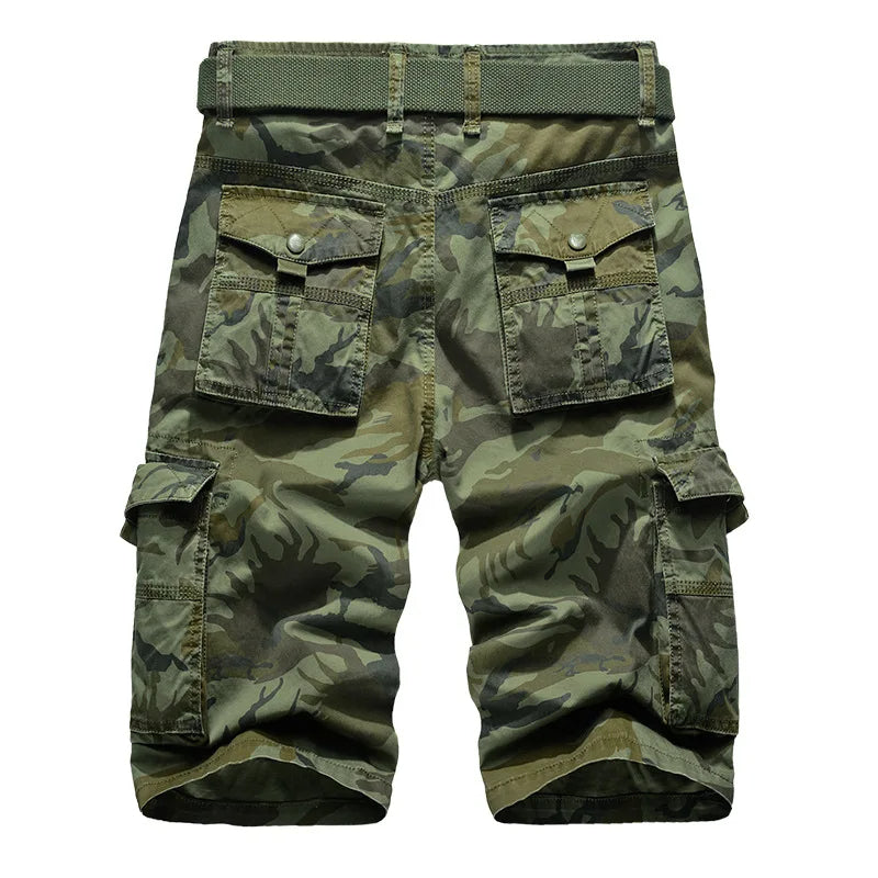 Korte cargo broek heren camouflage – comfortabel katoen – zomer