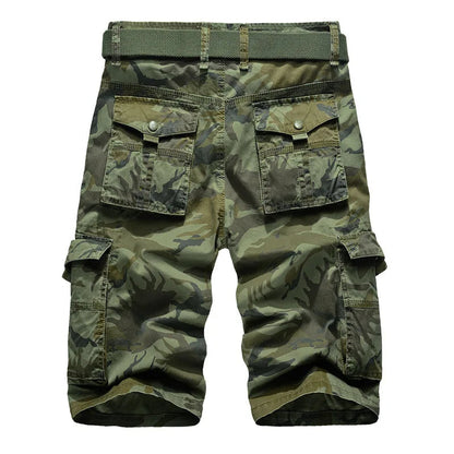 Korte cargo broek heren camouflage – comfortabel katoen – zomer