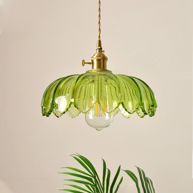 Elegante Glazen Bloem Hanglamp voor Slaapkamer