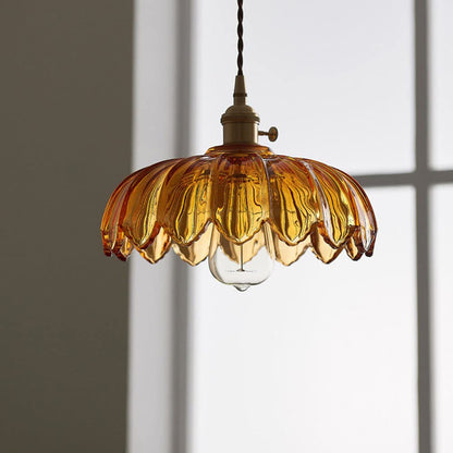 Elegante Glazen Bloem Hanglamp voor Slaapkamer