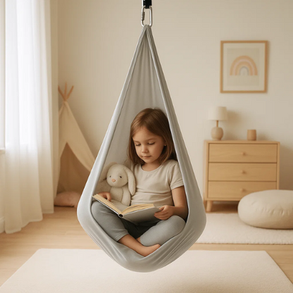 CozyNest Sensorische Therapieschommel van Katoen – Kalmerende Schommel voor Kinderen met Diepe Druk & Balansondersteuning