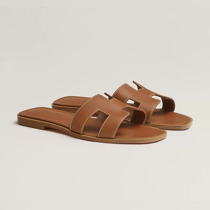 Keira Dames Leren Slippers met Luxe Ontwerp Zomer