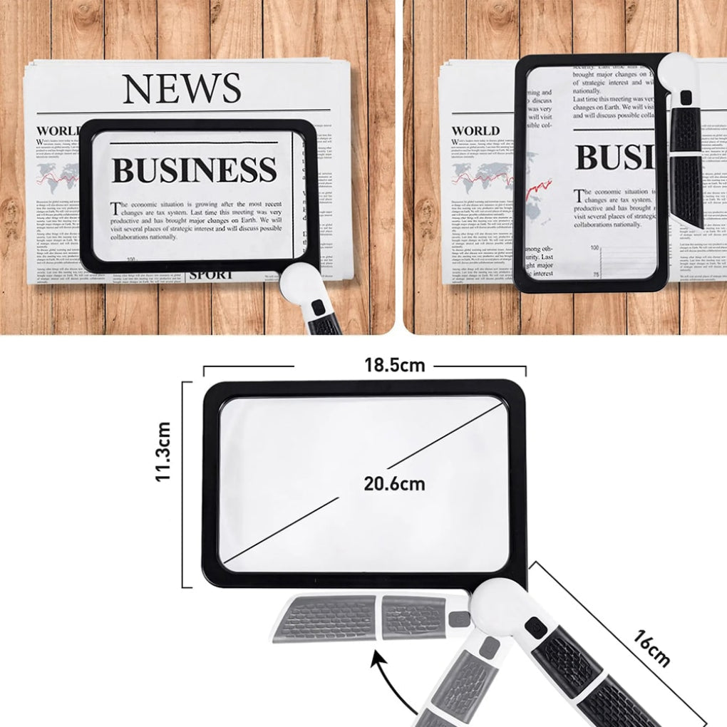 Handloep – Groot Vergrootglas met Volledige Paginavergroting – Ergonomisch & Lichtgewicht Voor Ouderen